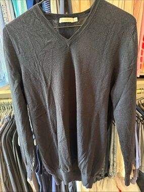 Suitsupply Black V-Neck Lightweight Men's Sweater